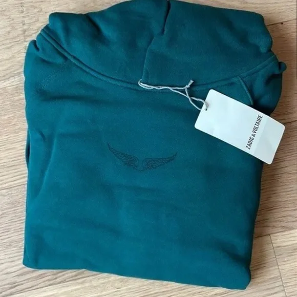 ZADIG & VOLTAIRE Green Rhinestone Hoodie - Picture 4 of 5